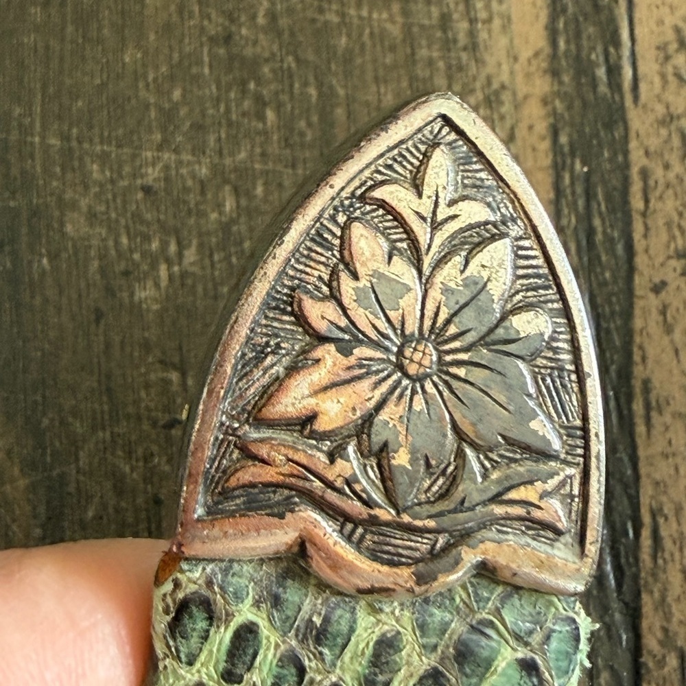 Vintage Turquoise and Silver Concho Belt - Picture 8 of 9